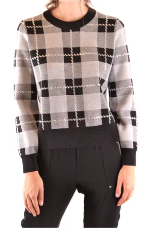 Michael Kors Strik, Dame, Grå, M, Uld, Stilfulde Sweaters til et Chic Look