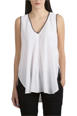 Dondup Top, Dame, Hvid, 2XS, Bomuld, Ærmeløs Top
