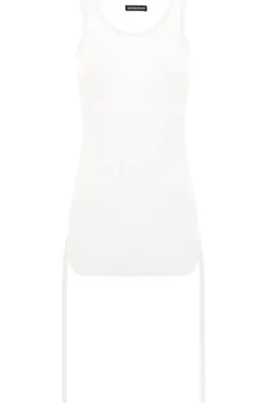 ANN DEMEULEMEESTER Top, Dame, Hvid, M, Krøllet Beskåret Tank Top