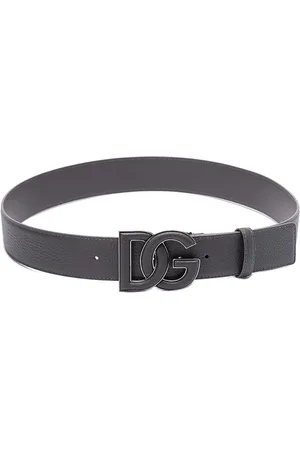 Dolce & Gabbana Tilbehør, Herre, Grå, 110 CM, Uld, Stilfuldt Læderbælte