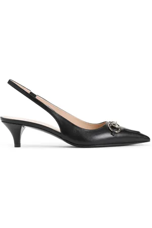 Gucci Sko, Dame, Sort, 36 EU, Læder, Sort læder slingback med Horsebit detalje
