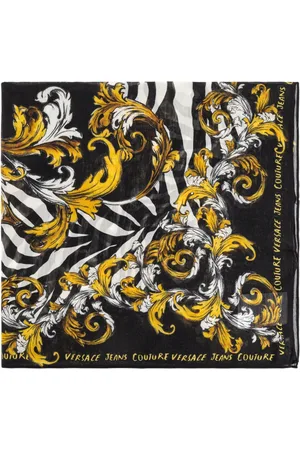 VERSACE Tilbehør, Dame, Sort, ONE SIZE, Uld, Tørklæde med Barocco-print