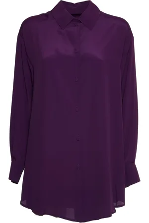 MOMONÍ Bluser & Skjorter, Dame, Lilla, S, Bomuld, Viola Hamacas Skjorte Dametøj