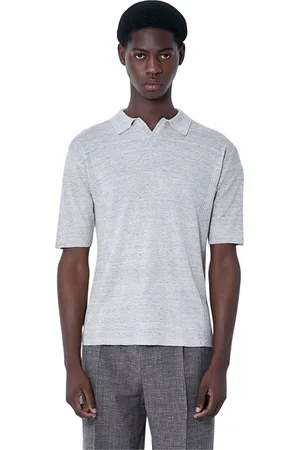 The Row Top, Herre, , L, Linned, Tekstureret Linned Polo Top