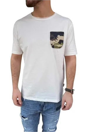 GIANNI LUPO Top, Herre, Hvid, M, Uld, Lomme T-shirt til mænd