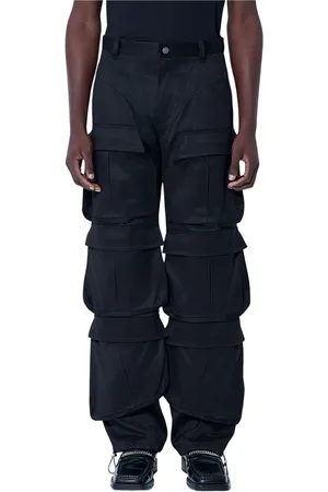 MUGLER Bukser, Herre, Sort, L, Bomuld, Cargo Bukser med Flere Lommer