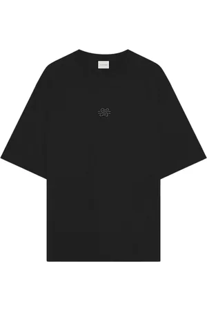 Filling pieces Top, Herre, Sort, XS, Bomuld, T-shirt Boxy Broderet
