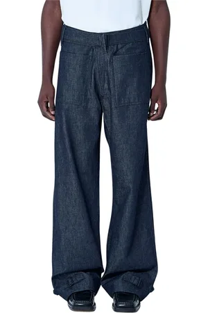 MUGLER Jeans, Herre, Blå, W28, Bomuld, Jeans med Aftagelig Bælte