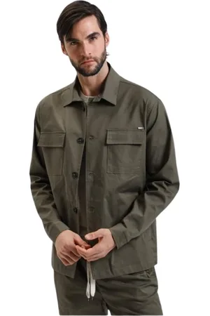 GIANNI LUPO Jakke, Herre, Grøn, L, Utility Lomme Overshirt til Mænd