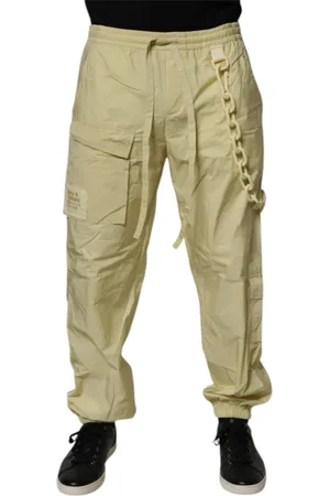 Dolce & Gabbana Bukser, Herre, Gul, M, Nylon, Gul Nylon Cargo Chain Jogger Bukser