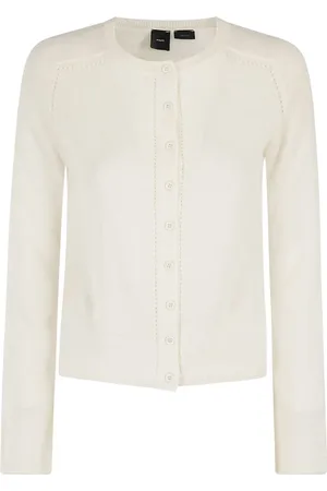 Pinko Strik, Dame, Hvid, S, Blød Alpaca Silke Cardigan