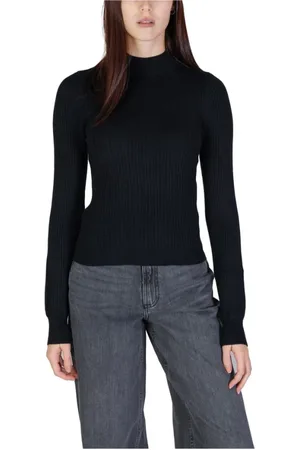 ONLY Strik, Dame, Sort, L, Uld, Sort Viskose Sweater Efterår/Vinter Kollektion