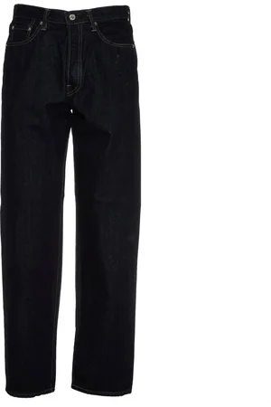 Edwin Jeans, Herre, Sort, W29, Denim, Løstsiddende Denim Jeans med Kontrastsyning