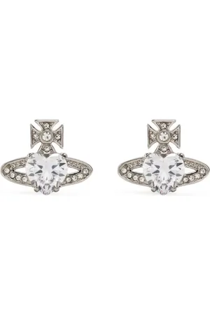 Vivienne Westwood Tilbehør, Dame, Grå, ONE SIZE, Platin Krystal Øreringe Elegant Stil