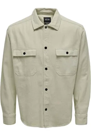 Only & Sons Skjorte, Herre, , S, Bomuld, RLX Fabric Mix Langærmet Skjorte