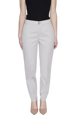 Street one Bukser, Dame, Hvid, 2XL, Bomuld, Beige Bomuld Cigaret Bukser