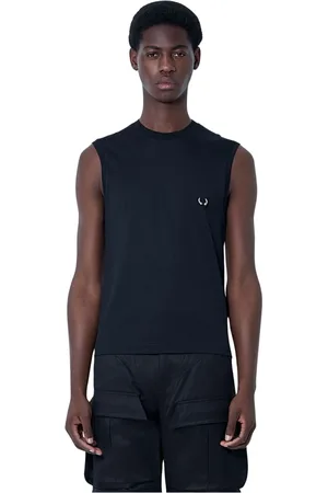 MUGLER Top, Herre, Sort, S, Bomuld, Sølv-tone Hardware Crewneck Tank Top
