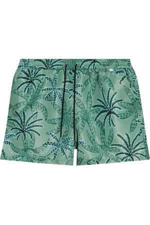 Paul Smith Badetøj, Herre, Grøn, S, Palmeprint Badeshorts
