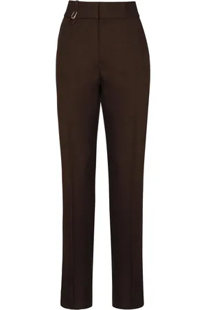 Jacquemus Bukser, Dame, Brun, XS, Uld, Stilfulde Viskose-Silke Damer Bukser