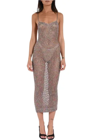 LANEUS Kjole, Dame, Flerfarvet, XS, Polyester, Pailletstrik Maxi Kjole