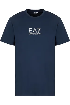 EA7 Top, Herre, Blå, S, Bomuld, Kortærmet T-shirt