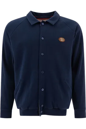 VALENTINO GARAVANI Jakke, Herre, Blå, XL, Uld, Stilfuld Sweatshirt med Unikt Design