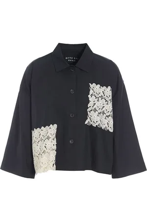Bitte Kai Rand Bluser & Skjorter, Dame, Sort, XL, Bomuld, Sort/Ivory Blonde Skjortejakke