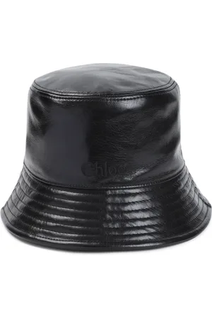 Chloé Tilbehør, Dame, Sort, S, Læder, Sort Læder Bucket Hat