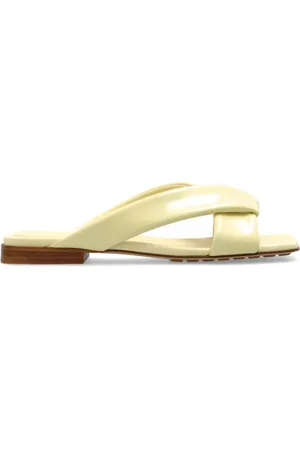 Bottega Veneta Sko, Dame, Gul, 38 EU, Læder, Læder flip-flops