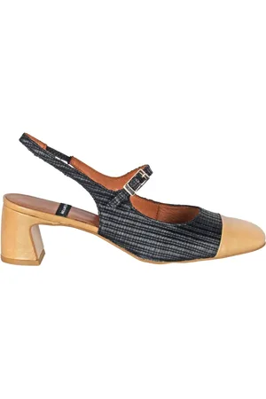 Angel alarcon Sko, Dame, Sort, 37 EU, Læder, Rafia Slingback med Lærdetaljer