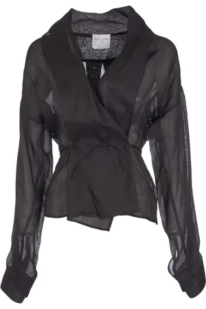 FORTE FORTE Bluser & Skjorter, Dame, Sort, S, Uld, Sort Krydset Skjorte