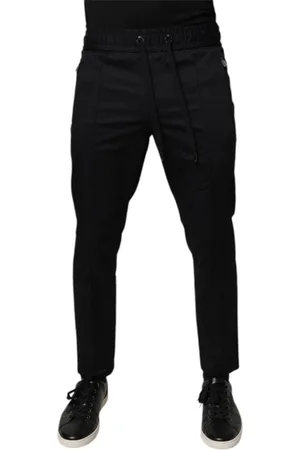 Dolce & Gabbana Bukser, Herre, Blå, XS, Bomuld, Mørkeblå Bomuld Jogger Sweatpants