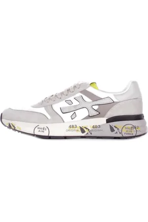 Premiata Sko, Herre, Grå, 41 EU, Logo Sneakers Ruskind Gummisål Lærred
