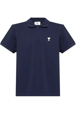 Ami Top, Herre, Blå, XS, Bomuld, Polo med logo