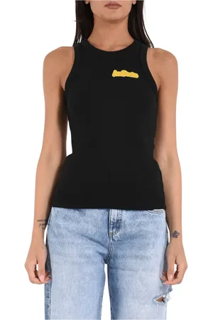 Icon Denim Top, Dame, Sort, L, Bomuld, Ribbet bomuld tanktop med logo