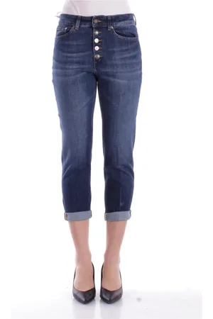 Dondup Jeans, Dame, Blå, W25, Bomuld, Blå Logo Jeans Regular Fit