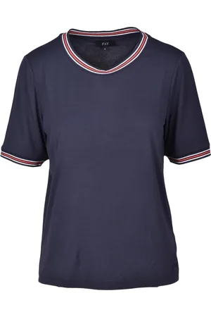 FAY Top, Dame, Blå, S, Uld, Afslappet Viskose Elastan T-shirt