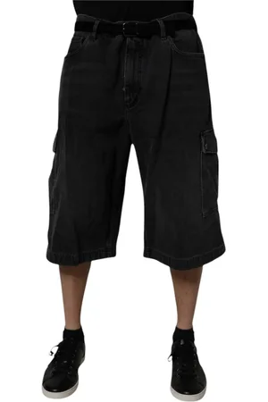 Dolce & Gabbana Shorts, Herre, Sort, 2XL, Denim, Sort Cargo Denim Bermuda Shorts