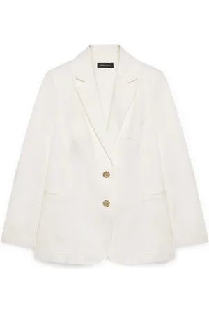 Fiorella rubino Jakke, Dame, Hvid, 4XL, Bomuld, Blazer med to dekorative knapper
