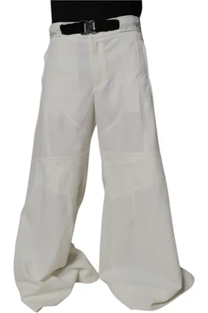 Dolce & Gabbana Bukser, Herre, Hvid, L, Hvide Wide Leg Bukser