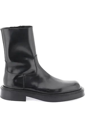 Salvatore Ferragamo Sko, Dame, Sort, 40 EU, Læder, Klassisk Læderstøvle til Mænd