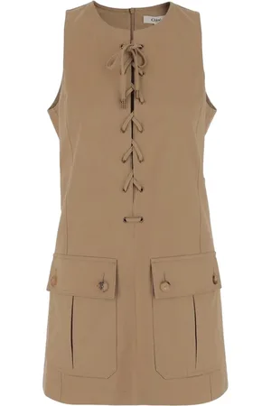 Chloé Kjole, Dame, Brun, XS, Bomuld, Brun Kjole Klassisk Stil Kvinder