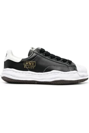 MIHARA YASUHIRO Sko, Herre, Sort, 45 EU, Læder, Originale Læder Lavtop Sneakers