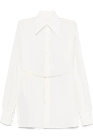 Maison Margiela Bluser & Skjorter, Dame, Hvid, XS, Hvid Langærmet Skjorte