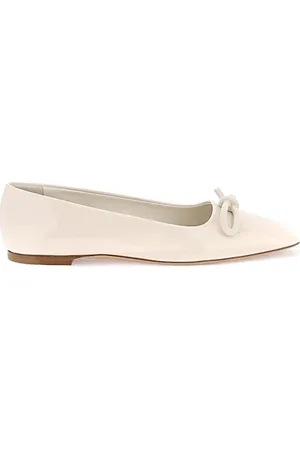 Salvatore Ferragamo Sko, Dame, Hvid, 35 1/2 EU, Annie Ballerina Sko Elegant Stil