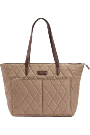 Barbour Taske, Dame, Brun, ONE SIZE, Læder, Quiltet Tote Taske i Sand Dune
