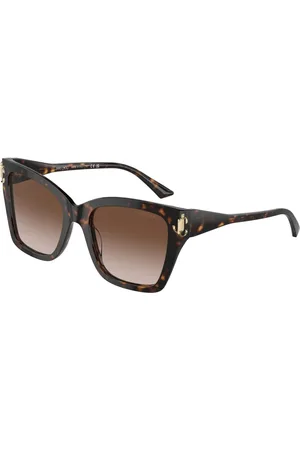 Jimmy Choo Tilbehør, Dame, Brun, 54 MM, Firkantede solbriller brunt gradient havana stel
