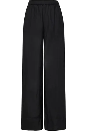 FISICO Bukser, Dame, Sort, L, Uld, Sorte Palazzo Bukser Stilfuldt Chic Look