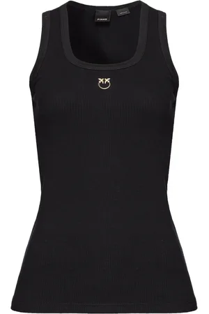 Pinko Top, Dame, Sort, M, Bomuld, Tank Top Lommeregner Stil Tee