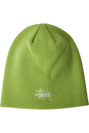 STUSSY Tilbehør, Herre, Grøn, ONE SIZE, Uld, Strikket Logo Beanie Hat